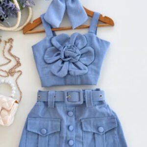 SET FLOR AZUL 3D